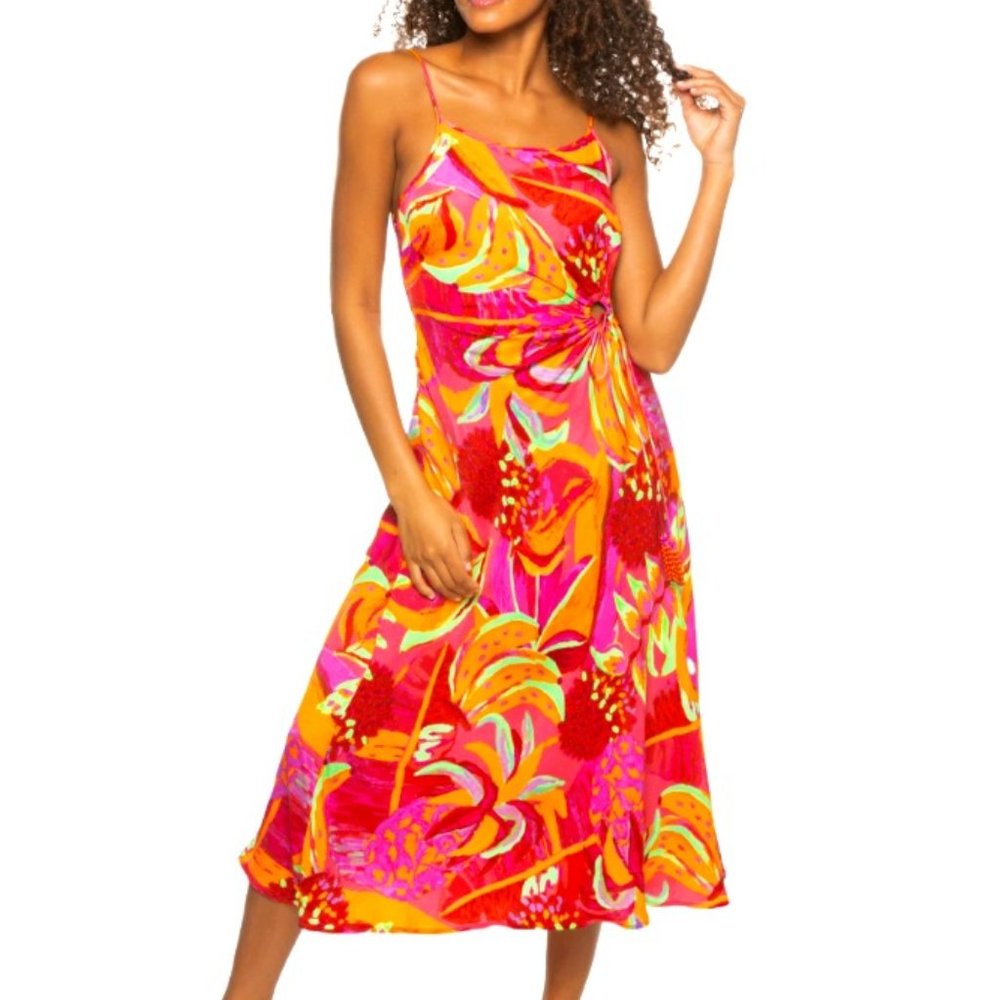 NWT Farm Rio Fruit Brush Cutout Midi Dress Size Small